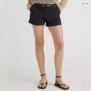 Quince Black Organic Cotton Stretch Chino Shorts - Size 12 (4” inseam)